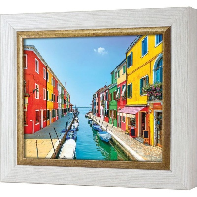  Ключница Венеция. Канал острова Бурано, Жемчуг/Золото, 20x25 см фото в интернет-магазине