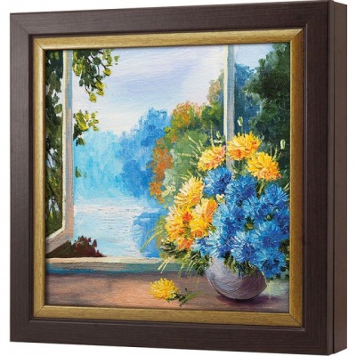  Ключница Солнечный пейзаж с цветами , Турмалин/Золото, 30x30 см фото в интернет-магазине