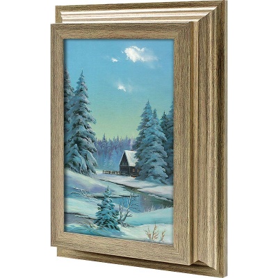  Ключница Зимний пейзаж с домиком, Антик, 11x20 см фото в интернет-магазине