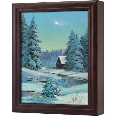  Ключница Зимний пейзаж с домиком, Обсидиан, 20x25 см фото в интернет-магазине