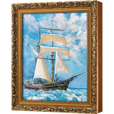  Ключница Бригантина под белыми парусами, Цитрин, 20x25 см фото в интернет-магазине