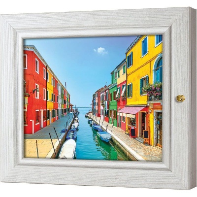  Ключница Венеция. Канал острова Бурано, Жемчуг, 20x25 см фото в интернет-магазине