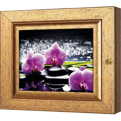  Ключница Базальт и пурпурный фаленопсис, Авантюрин, 13x18 см фото в интернет-магазине