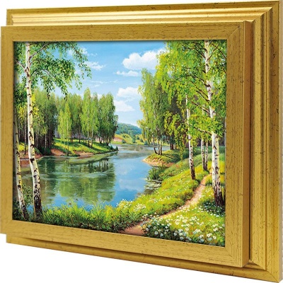  Ключница Тропинка вдоль реки, Золото, 20x25 см фото в интернет-магазине