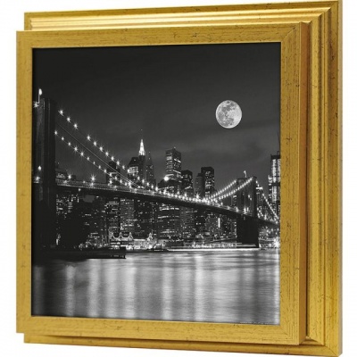  Ключница Стильный Нью-Йорк, Золото, 30x30 см фото в интернет-магазине
