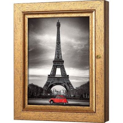  Ключница Эйфелева башня и красный автомобиль, Авантюрин, 20x25 см фото в интернет-магазине