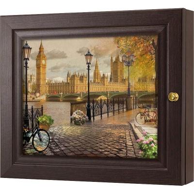  Ключница Велосипедная прогулка по Лондону, Турмалин, 20x25 см фото в интернет-магазине