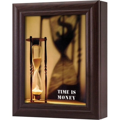  Ключница Время — деньги!, Обсидиан, 13x18 см фото в интернет-магазине
