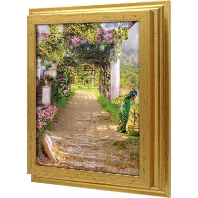  Ключница Павлин в саду, Золото, 20x25 см фото в интернет-магазине