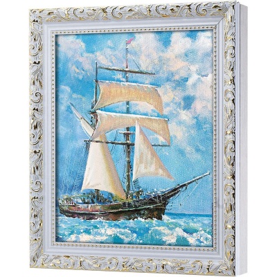  Ключница Бригантина под белыми парусами, Алмаз, 20x25 см фото в интернет-магазине