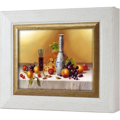  Ключница Вино и фрукты II, Жемчуг/Золото, 13x18 см фото в интернет-магазине