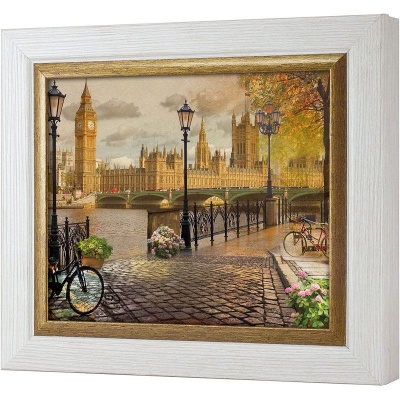  Ключница Велосипедная прогулка по Лондону, Жемчуг/Золото, 20x25 см фото в интернет-магазине