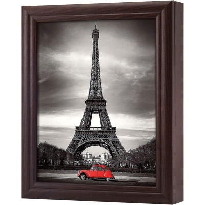  Ключница Эйфелева башня и красный автомобиль, Обсидиан, 20x25 см фото в интернет-магазине
