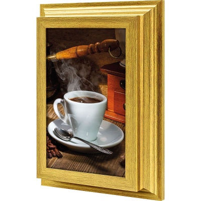  Ключница Ароматный кофе, Золото, 11x20 см фото в интернет-магазине