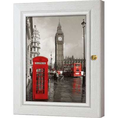  Ключница Красная телефонная будка. Лондон, Жемчуг, 20x25 см фото в интернет-магазине