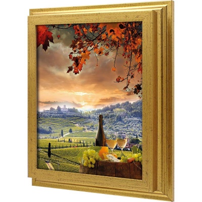  Ключница Виноградники Тосканы, Золото, 20x25 см фото в интернет-магазине