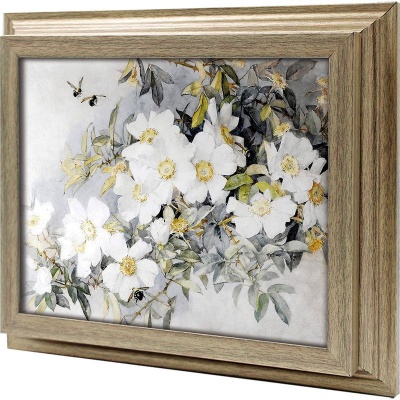  Ключница Белые цветы шиповника, Антик, 20x25 см фото в интернет-магазине