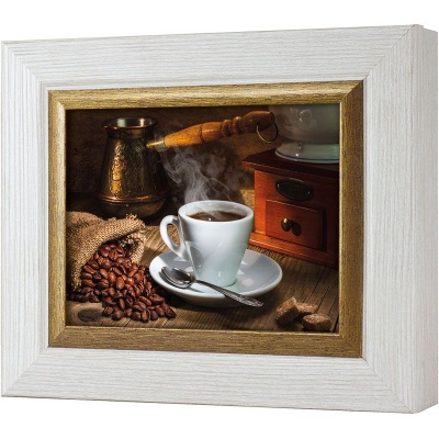  Ключница Ароматный кофе, Жемчуг/Золото, 13x18 см фото в интернет-магазине