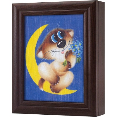 Ключница Котик на луне, Обсидиан, 13x18 см фото в интернет-магазине