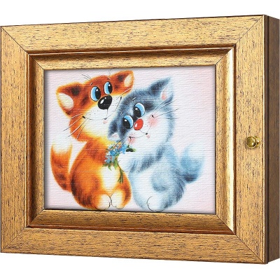  Ключница Два котенка, Авантюрин, 13x18 см фото в интернет-магазине