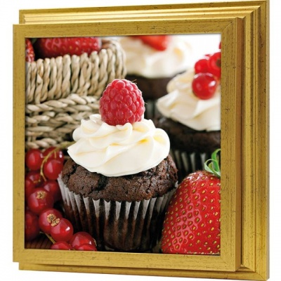 Ключница Шоколадный кекс с малиной, Золото, 30x30 см фото в интернет-магазине
