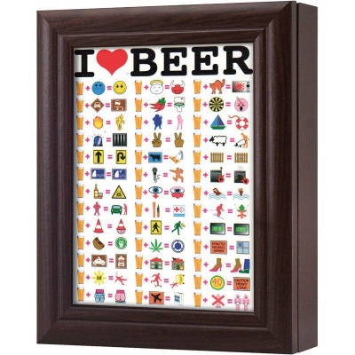 Ключница Я люблю пиво, Обсидиан, 13x18 см фото в интернет-магазине