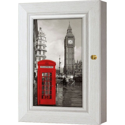  Ключница Красная телефонная будка. Лондон, Жемчуг, 11x20 см фото в интернет-магазине