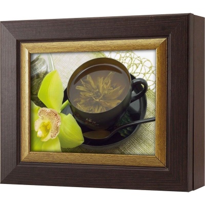  Ключница Чай с орхидеей, Турмалин/Золото, 13x18 см фото в интернет-магазине