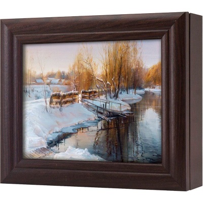  Ключница Зимнее озеро, Обсидиан, 13x18 см фото в интернет-магазине