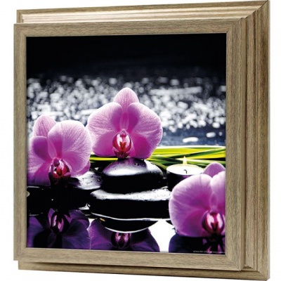  Ключница Базальт и пурпурный фаленопсис, Антик, 30x30 см фото в интернет-магазине
