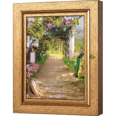  Ключница Павлин в саду, Авантюрин, 20x25 см фото в интернет-магазине