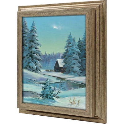  Ключница Зимний пейзаж с домиком, Антик, 20x25 см фото в интернет-магазине