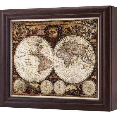  Ключница Фредерик де Вит. Карта мира, Обсидиан, 20x25 см фото в интернет-магазине