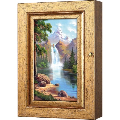  Ключница Пейзаж с водопадом 2, Авантюрин, 11x20 см фото в интернет-магазине