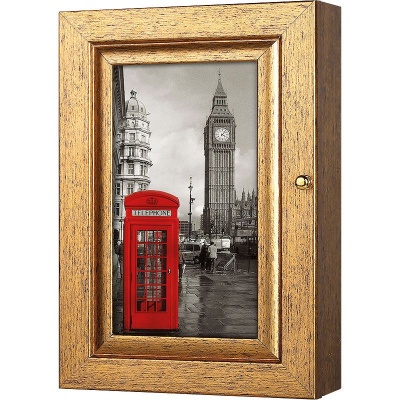  Ключница Красная телефонная будка. Лондон, Авантюрин, 11x20 см фото в интернет-магазине
