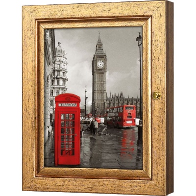  Ключница Красная телефонная будка. Лондон, Авантюрин, 20x25 см фото в интернет-магазине