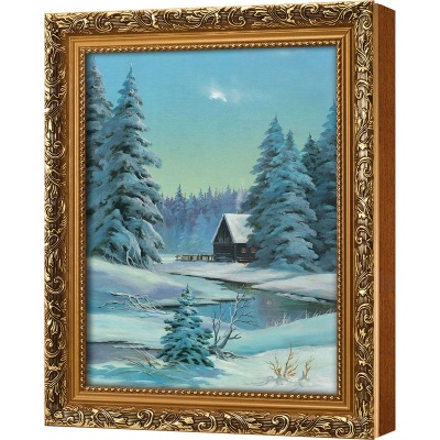  Ключница Зимний пейзаж с домиком, Цитрин, 20x25 см фото в интернет-магазине