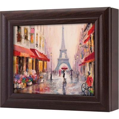  Ключница Влюблённые под зонтом в Париже, Обсидиан, 13x18 см фото в интернет-магазине