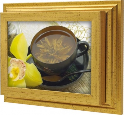  Ключница Чай с орхидеей, Золото, 13x18 см фото в интернет-магазине