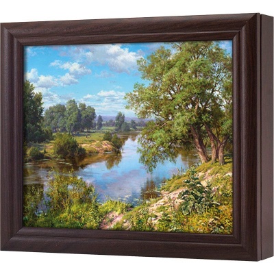  Ключница Пейзаж с рекой, Обсидиан, 20x25 см фото в интернет-магазине