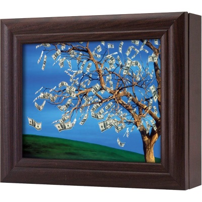  Ключница Денежное дерево, Обсидиан, 13x18 см фото в интернет-магазине