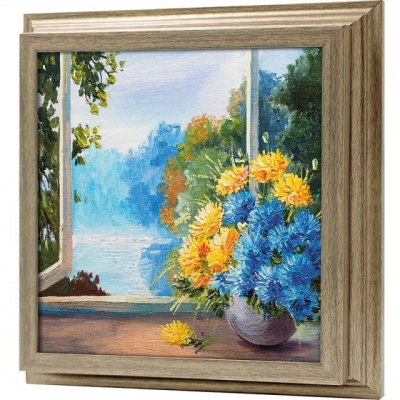  Ключница Солнечный пейзаж с цветами , Антик, 30x30 см фото в интернет-магазине