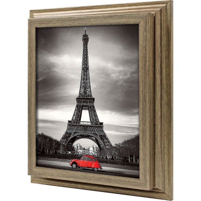  Ключница Эйфелева башня и красный автомобиль, Антик, 20x25 см фото в интернет-магазине