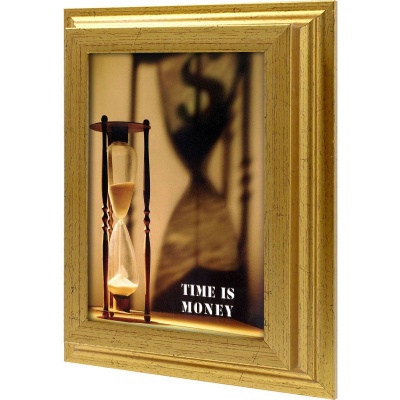  Ключница Время — деньги!, Золото, 13x18 см фото в интернет-магазине