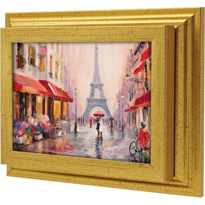  Ключница Влюблённые под зонтом в Париже, Золото, 13x18 см фото в интернет-магазине
