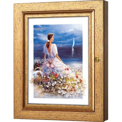 Ключница Девушка у моря, Авантюрин, 20x25 см фото в интернет-магазине