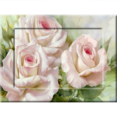  Картина с дорисовкой на раме, Бело-розовые розы II, ЛИ4-60x100 фото в интернет-магазине