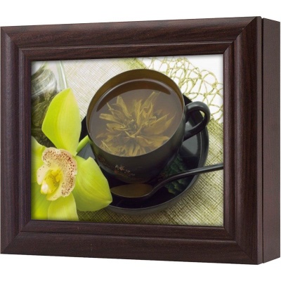  Ключница Чай с орхидеей, Обсидиан, 13x18 см фото в интернет-магазине
