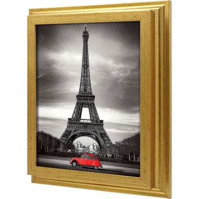  Ключница Эйфелева башня и красный автомобиль, Золото, 20x25 см фото в интернет-магазине