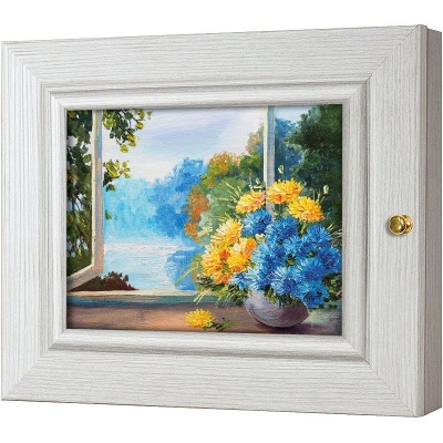  Ключница Солнечный пейзаж с цветами, Жемчуг, 13x18 см фото в интернет-магазине